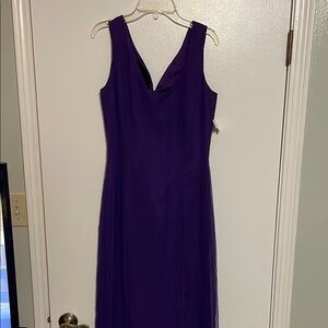 Purple V-Neck Sleeveless Sheath Maxi Dress